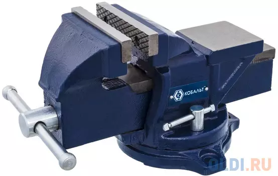 Тиски КОБАЛЬТ 245-978 слесарные поворотные ширина губок 100мм захват 100мм 7кг наковальня коробка