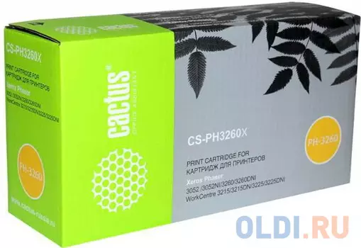 Тонер Картридж Cactus CS-PH3260X 106R02782 черный (6000стр.) для Xerox Ph 3052/3052NI/3260