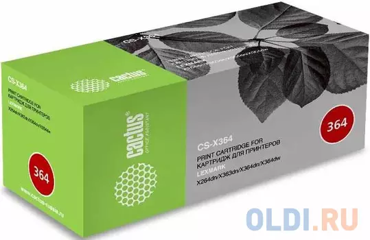 Тонер Картридж Cactus X264H11G CS-X364 черный (9000стр.) для Lexmark X264dn/X363dn/X364dn/X364dw
