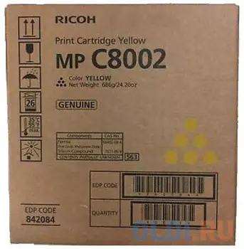 Тонер-картридж Ricoh MP C8002 29000стр Желтый
