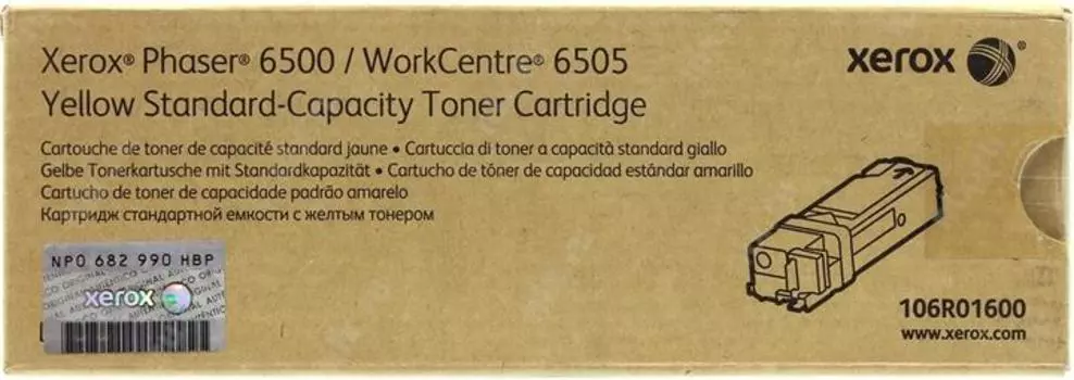 Тонер-картридж Xerox 106R01600 для Phaser 6500 / WorkCentre 6505 желтый 1000стр