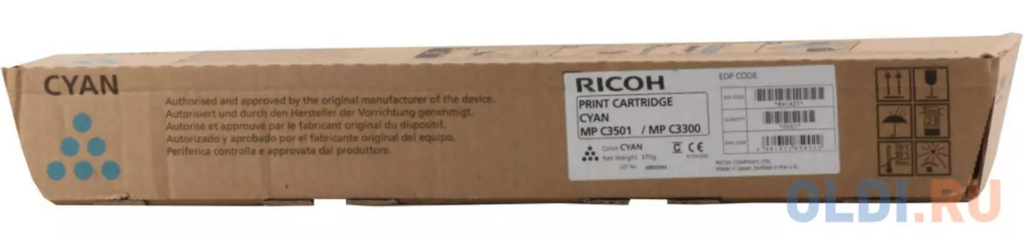 Тонер Ricoh MP C3501E 16000стр Голубой