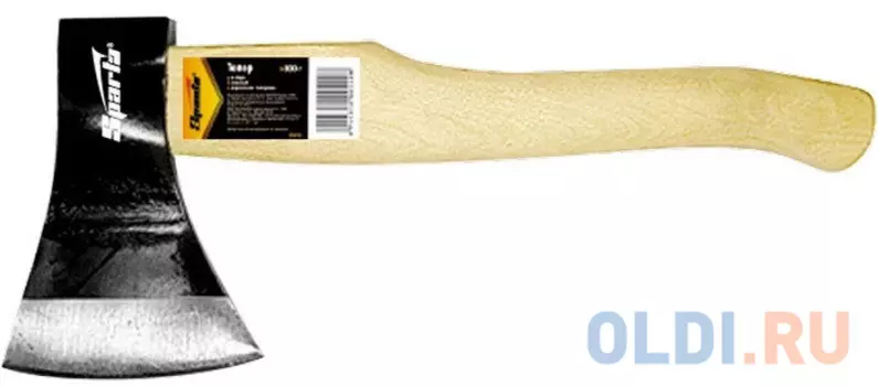 Топор SPARTA 21605 600 г в сборе кованый деревянное топорище