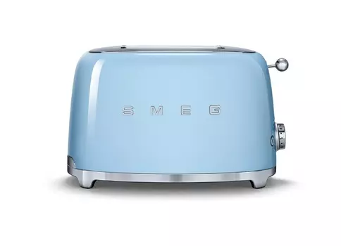 Тостеры Smeg TSF01PBEU голубой, корпус из нержавеющей стали, 6 уровней поджаривания