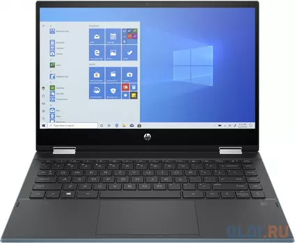 Трансформер HP Pavilion x360 14-dw1004ur Pentium Gold 7505/4Gb/SSD128Gb/Intel UHD Graphics/14"/Touch/HD (1366x768)/Windows 10/green/WiFi/BT/Cam