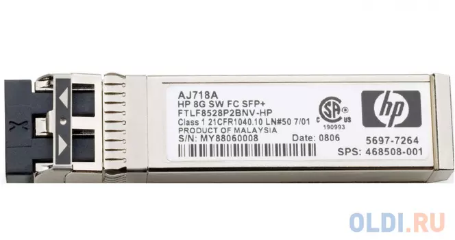 Трансивер оптический HP 8 Гб Shortwave B-series Fibre Channel 1 Pack SFP+ AJ716B