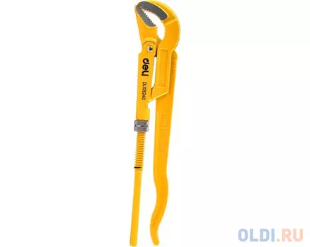Трубный рычажный ключ №1 с изогнутыми губками Deli DL105240 315мм, раскрытие губок 0-40мм, сталь Cr-V