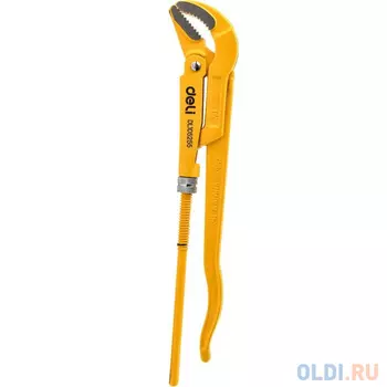 Трубный рычажный ключ №2 с изогнутыми губками Deli DL105255 420мм, раскрытие губок 0-55мм, сталь Cr-V