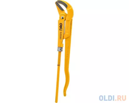 Трубный рычажный ключ №3 с изогнутыми губками Deli DL105267 560мм, раскрытие губок 0-67мм, сталь Cr-V