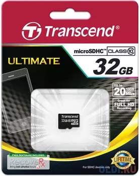 Карта памяти MicroSDHC 32GB Transcend Class 10 (TS32GUSDC10)