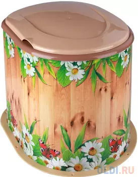 ТУАЛЕТ ДАЧНЫЙ ПЛАСТ. С КРЫШКОЙ (ДЕКОР ЛЕТНИЙ ДЕНЬ) (1/5) "АЛЬТЕРНАТИВА" М3023