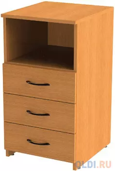 Тумба приставная "Фея", 404х452х750 мм, 3 ящика, полка, цвет орех милан, ТФ10.5