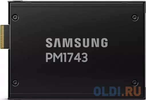 Твердотельный накопитель/ Samsung SSD PM1743, 3840GB, U.3(2.5" 15mm), NVMe, PCIe 5.0 x4 R/W 14000/6000MB/s, IOPs 2 500 000/280 000, TBW 7008, DWP