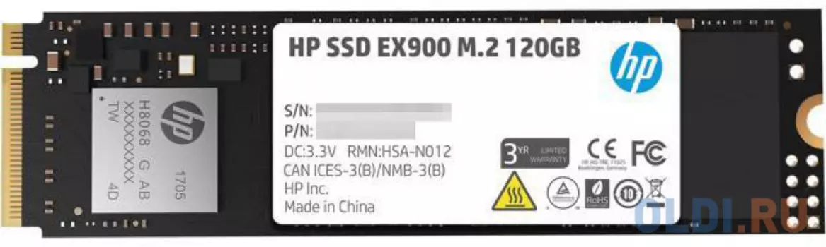 Твердотельный накопитель SSD M.2 120 Gb HP EX900 Read 1900Mb/s Write 650Mb/s TLC 2YY42AA