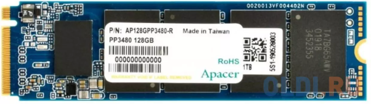 Твердотельный накопитель SSD M.2 128 Gb Apacer AP128GPP3480-R Read 2200Mb/s Write 600Mb/s 3D NAND TLC