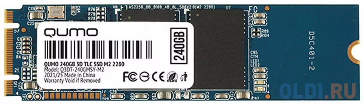 Твердотельный накопитель SSD M.2 240 Gb QUMO Q3DT-240GMSY-M2 Read 560Mb/s Write 530Mb/s 3D NAND TLC