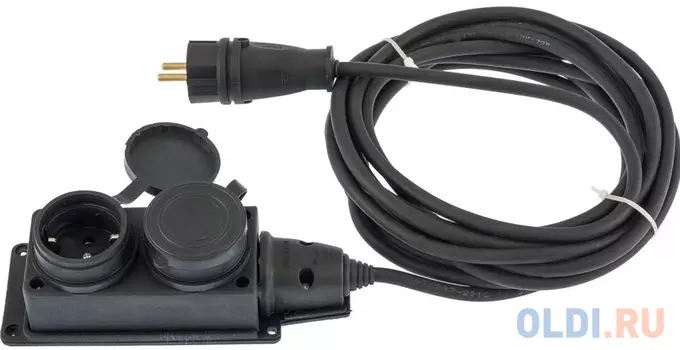 Удлинитель электрический силовой, 20м., 2 роз., КГ 3*1.5мм, 16 А, тип УХЗ-16, Россия // Denzel