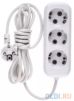 Удлинитель бытовой серия УХз-10-303, с заземлением, 3м, 3 розетки, 10A// Denzel