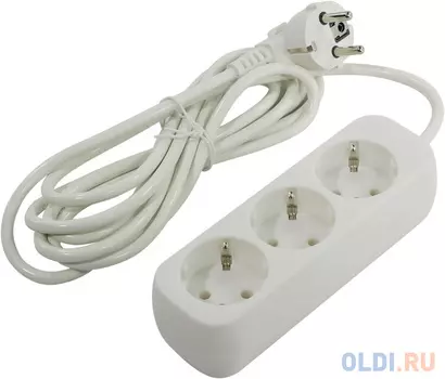 Удлинитель Defender E330 белый 3.0 м, 3 розетки