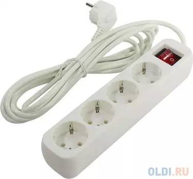 Удлинитель Defender S430 белый 3.0 м, 4 розетки