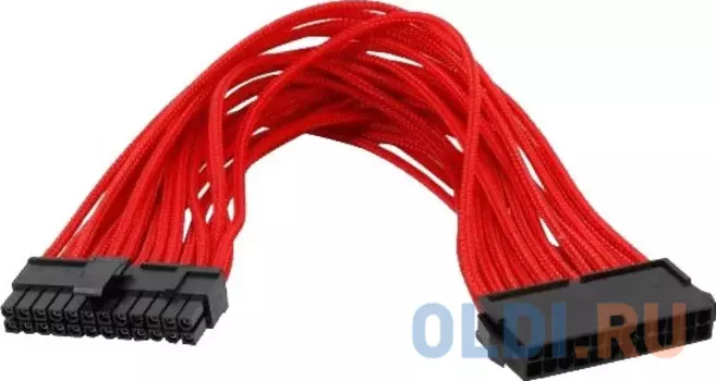 Удлинитель GELID 24-pin ATX, 30см, индивидуальная оплетка, красный