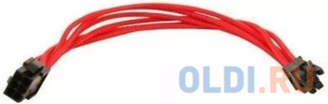 Удлинитель GELID 6-pin PCI-E, 30см, индивидуальная оплетка, красный