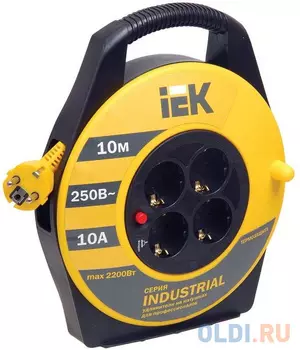 Удлинитель IEK УК10 Industrial 4 розетки 10 м 277734 с термозащитой