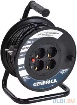 Удлинитель IEK WKP10-10-04-30-G 4 розетки 30 м