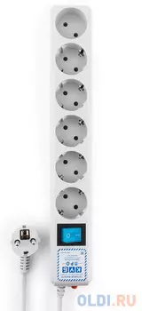 Удлинитель Power Cube SPL(5+1)-16B-P-1,9M 6 розеток 1.9 м белый