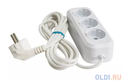 УДЛИНИТЕЛЬ С ЗАЗЕМЛ. 3 М 3 РОЗЕТКИ ПВС 3*0,75 ММ (1/20) (УХз-103 3 М)