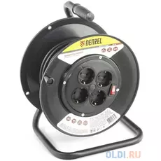 Удлинитель силовой на кабельной катушке, 25м, 4 розетки, 16А, серия УХз16// Denzel
