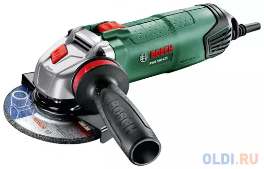 Углошлифовальная машина Bosch PWS 850-125 (06033A2708) +алмазный диск+ 3 обдирочных диска 125 мм 850 Вт