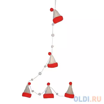 Украшение декоративное ГИРЛЯНДА НОВОГОДНЯЯ ШАПКА, 1 шт, 160 см, полиэстер