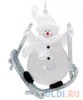 Украшение декоративное Снеговик прозрачный, 6 см, 1 шт.