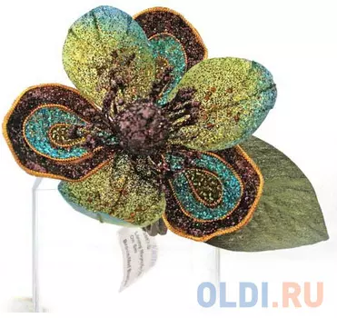 Украшение елочное ЦВЕТОК, 1 шт., 15 см, пластик