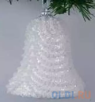 Украшение елочное КОЛОКОЛЬЧИК, блестящая крошка, 1 шт. в прозрачной коробке, 10 см, 1 цв.