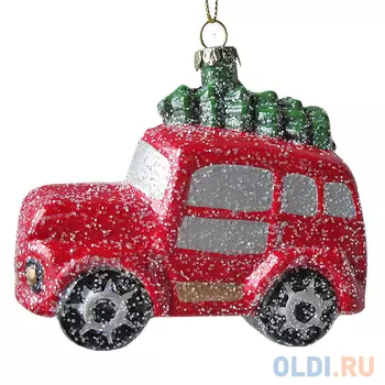 Украшение елочное МАШИНА, 11 см, пластик, в прозр.кор