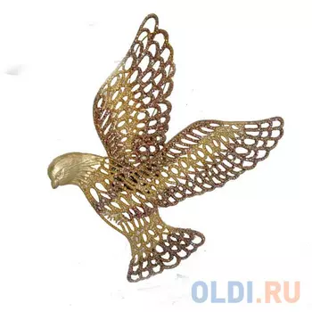 Украшение елочное ПТИЧКА АЖУРНАЯ, блестящая с блест. крошкой, 12 см, 1 шт. в прозрачом пакете, 2 цв.