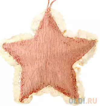 Украшение елочное РОЗОВАЯ ЗВЕЗДА, 1 шт., 10 см, полимерный материал, бумага, в пакете