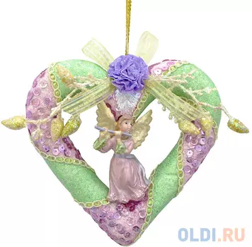 Украшение елочное СЕРДЦЕ, 13 см, полирезин, 1 шт.,в пакете