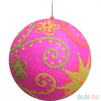 Украшение елочное ШАР РОЗОВЫЙ РЕТРО, 10 см,полимерный материал