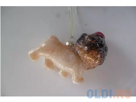 Украшение елочное СОБАКА, 10 см, пластик, в прозр.кор