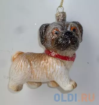 Украшение елочное СОБАКА, 12 см, пластик, в прозр.кор