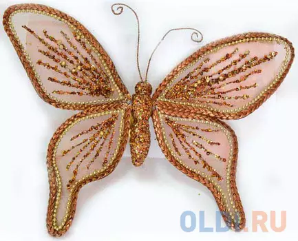 Украшение Winter Wings Бабочка 25 см 1 шт коричневый полиэстер N180404