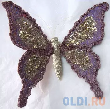 Украшение Winter Wings Бабочка 30 см 1 шт фиолетовый полимер