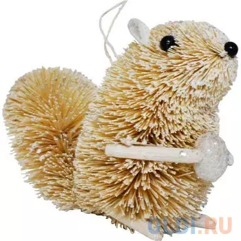 Украшение Winter Wings Белочка с орешком 10 см 1 шт бежевый соломка N181430