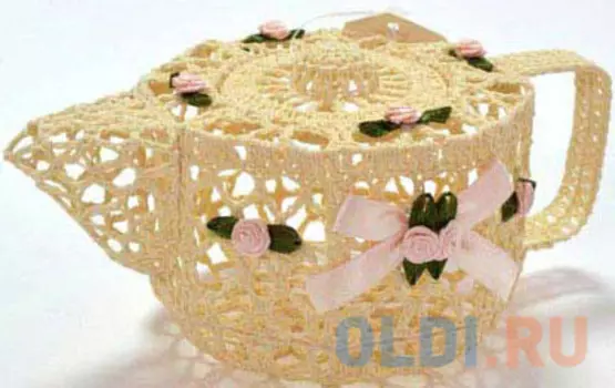 Украшение Winter Wings Чайник вязаный 17.5х7.5 см 1 шт бежевый хлопок N180234/БЕЖ