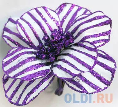 Украшение Winter Wings Цветок полоска 16 см 1 шт фиолетовый N069868/Ф