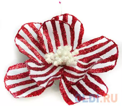 Украшение Winter Wings "Цветок полоска" 17 см 1 шт полиэстер