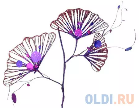 Украшение Winter Wings "Цветок веер" 43х19 см 1 шт фиолетовый пластик